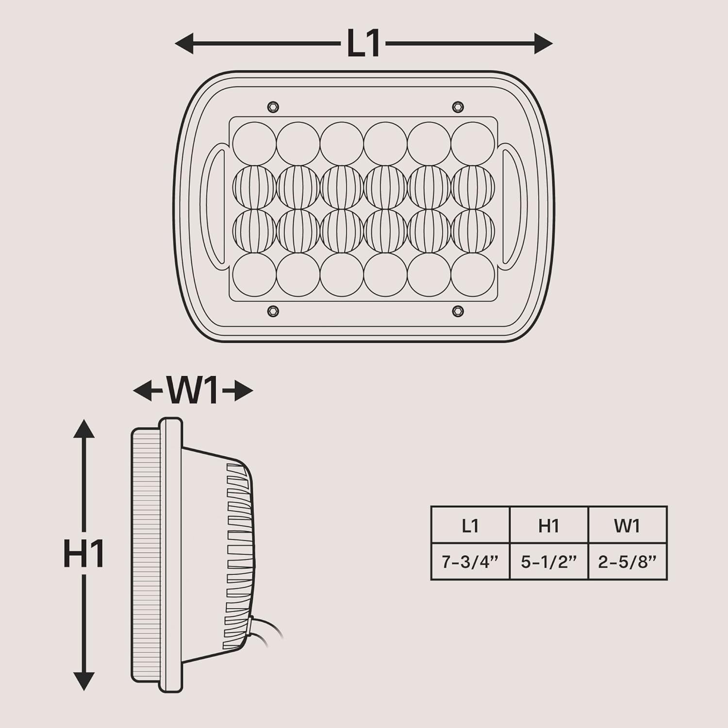 TRUE MODS 7x6 5x7 H6054 Black LED Headlights H4 2B1 Sealed Beam Replacement Head Lamp for Jeep Wrangler YJ Cherokee XJ Chevy Express Ford Econoline Van GMC Savana Nissan D21 Toyota Pickup Trucks Cars