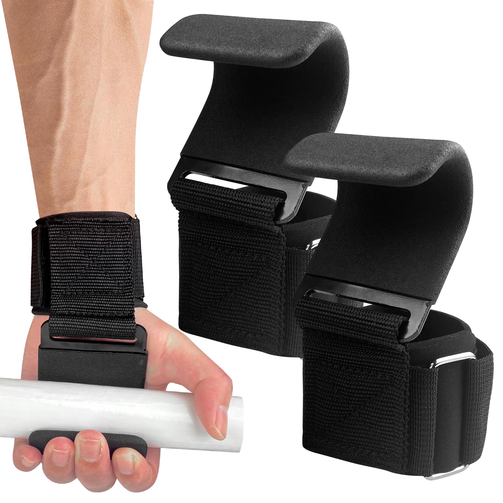 MeoZynxadril - Gancho de gimnasia para muñeca (pareja), ganchos de levantamiento de pesas, asas de gimnasio, mancuernas para levantamiento de pesas y deadlift, pull up