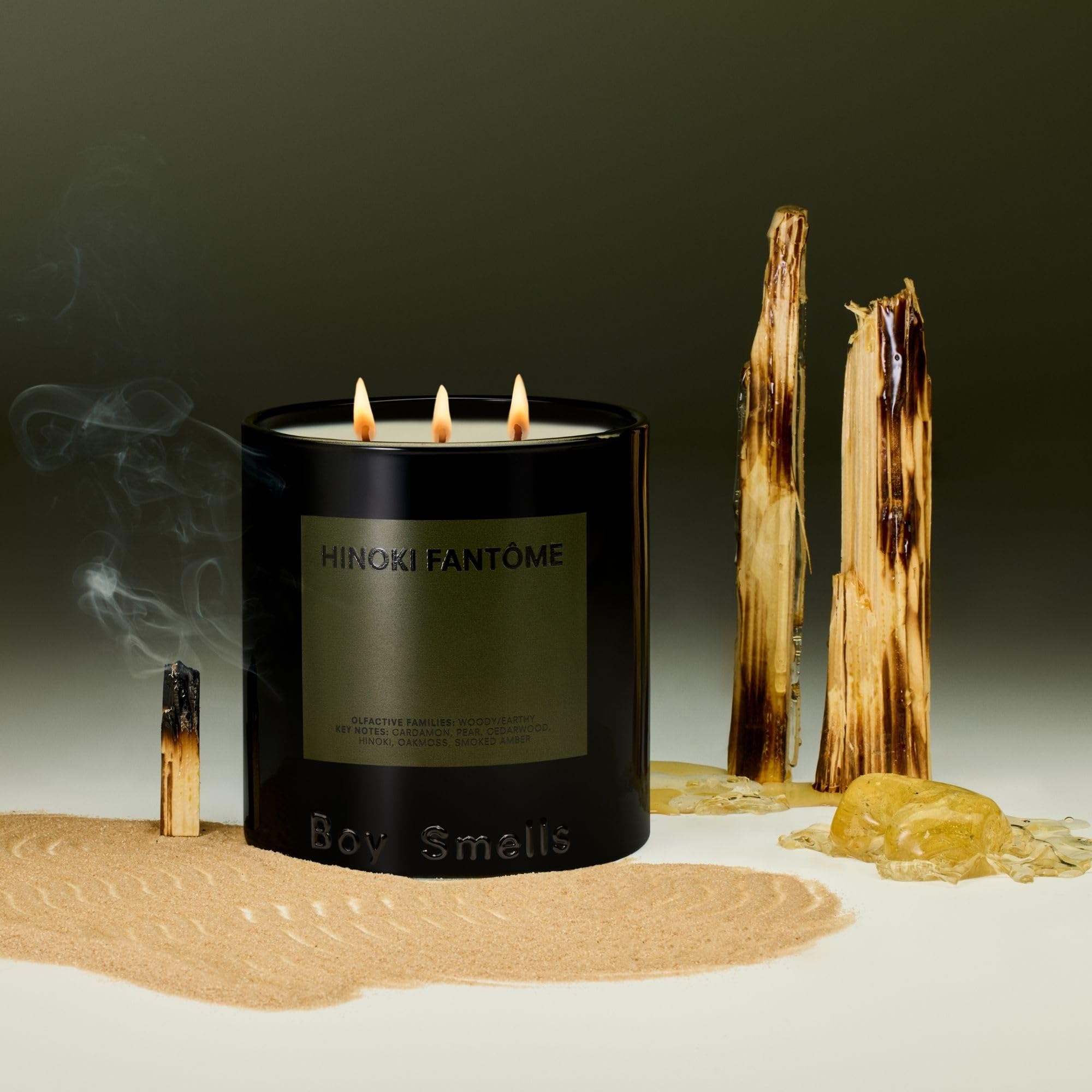 Hinoki Fantôme Boy Smells Świeca, 50 godzin długiego palenia, mieszanka wosku kokosowego i wosku pszczelego, luksusowe świece zapachowe do dekoracji domu, 250 ml