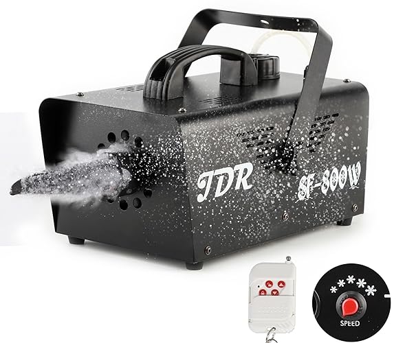 JDR 800W Snow Machine Wireless Remote Control Auto Mode Portable Foam Machine for Parties,Outdoor, Kids, Wedding, Stage Effect, indoor, Christmas,Parades Snowflake Maker, with Fuse Protection