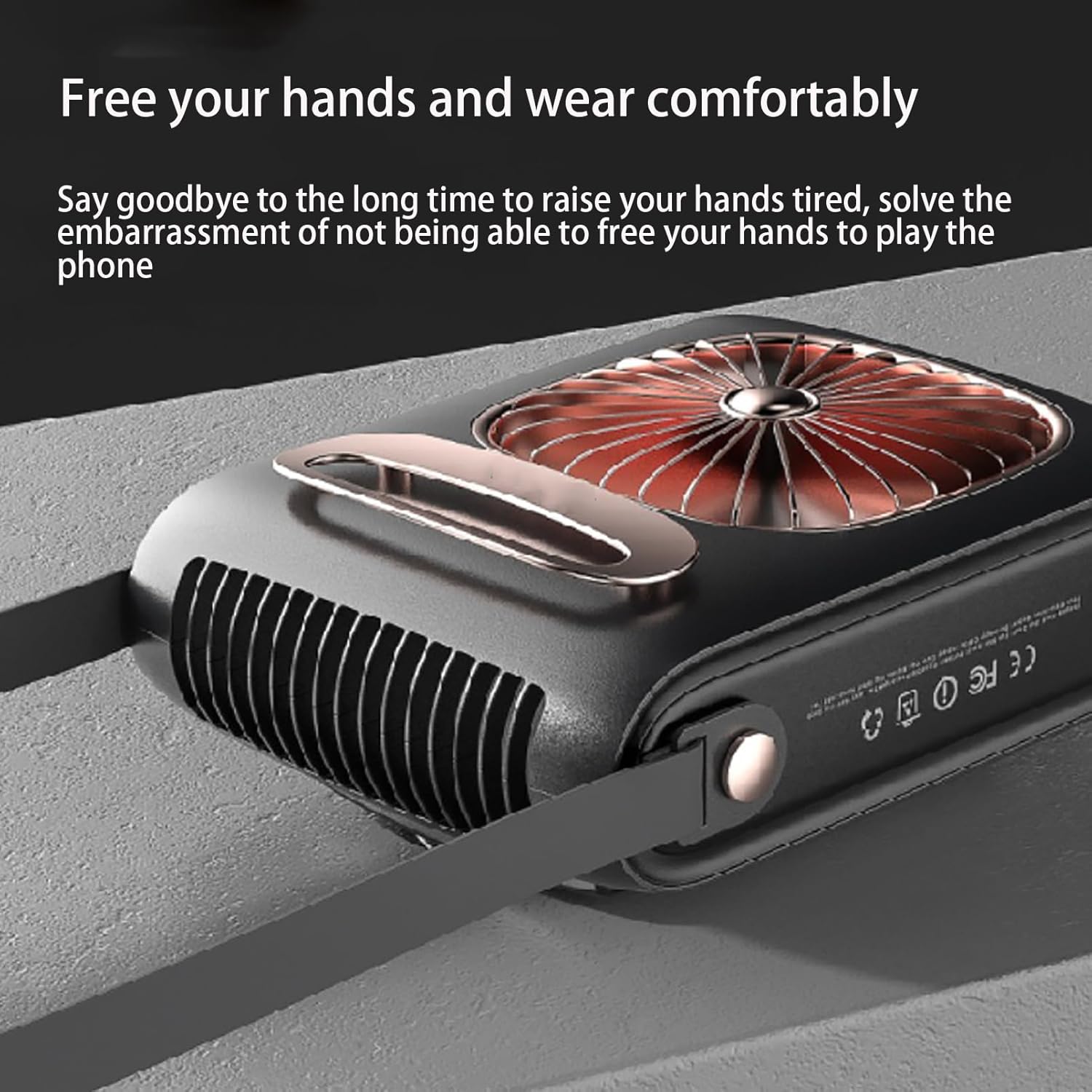 Hanging Waist Electric Fan 10000mAh Portable Waist Clip Fan 3 Speeds Neck Hanging Personal Fan Mini Waist-mounte Rechargeable Fan,Black,10000 mAh