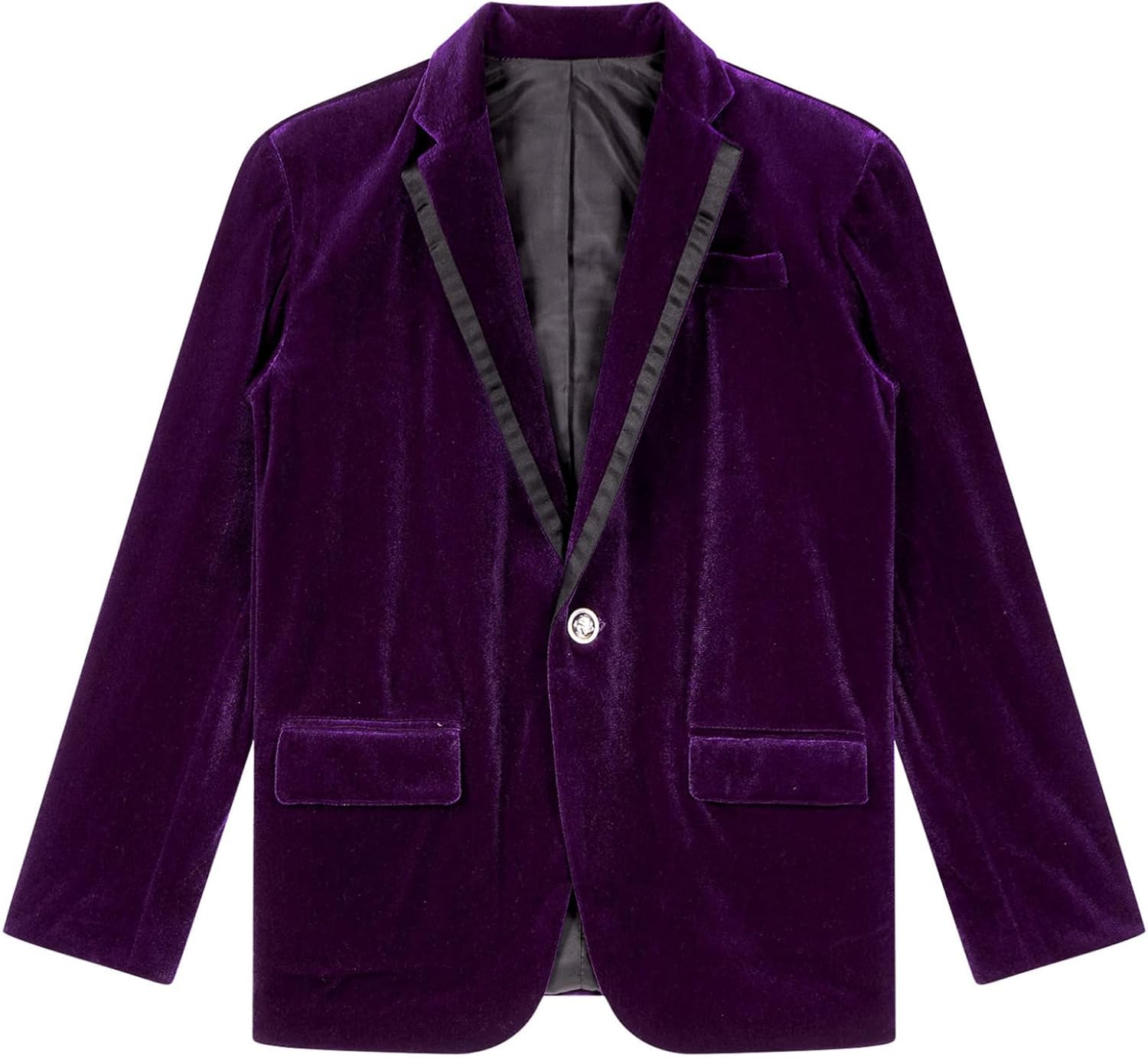 ACSUSS Kids Boys Velvet Gentleman Blazer Suit Jacket Notch Lapel One Button Formal Tuxedo Suit Jacket for Party