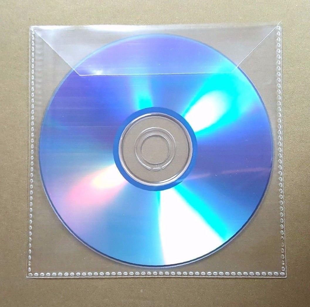 500 CD DVD CPP Clear Plastic Sleeve with Flap, stitching on borders, 100micron