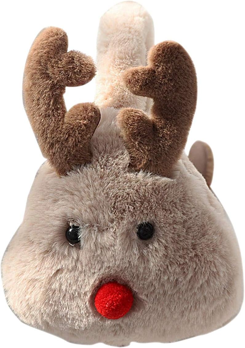 Unisex Winter Earmuffs Cute Ear Warmers for Women Plush Earmuffs,reindeer,grey