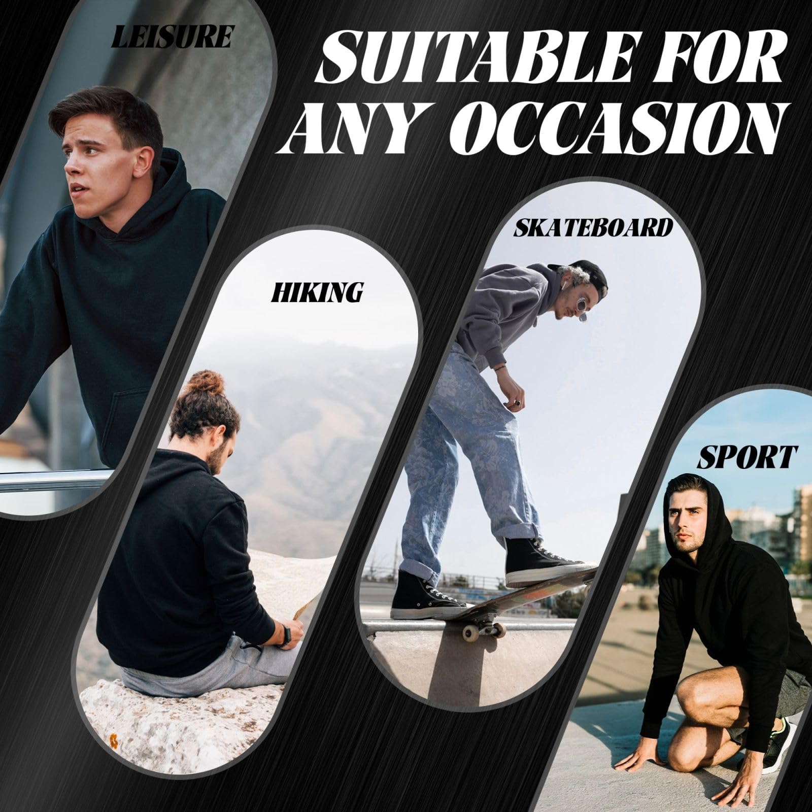 ALLiYa Golf Fitness męska bluza z kapturem dla dorosłych wygodna z długim rękawem na co dzień z kieszenią do codziennego noszenia