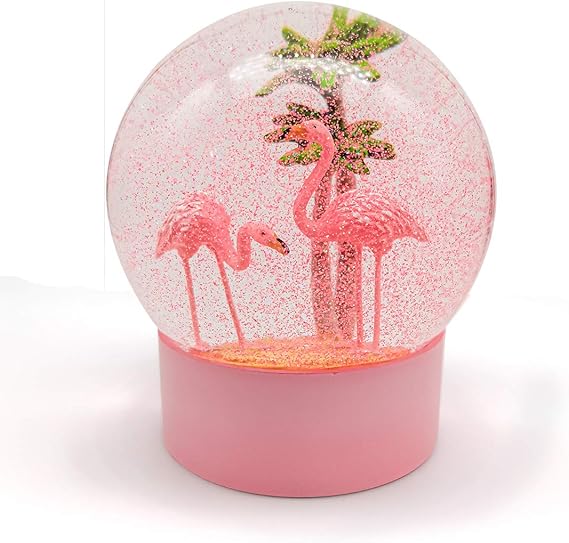 ANGELLOONG Pink Flamingo Snow Globe for Kids Girls