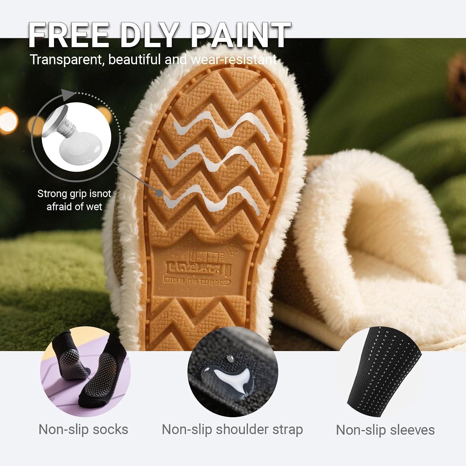 Sock Stop Slip Glue 100ml, Non-Slip Glue Clear, Washable Fabric Paint Anti-Slip Adhesive Transparent Waterproof for Pet Socks, Floor Mats, Blankets, DIY (1.69floz*2)