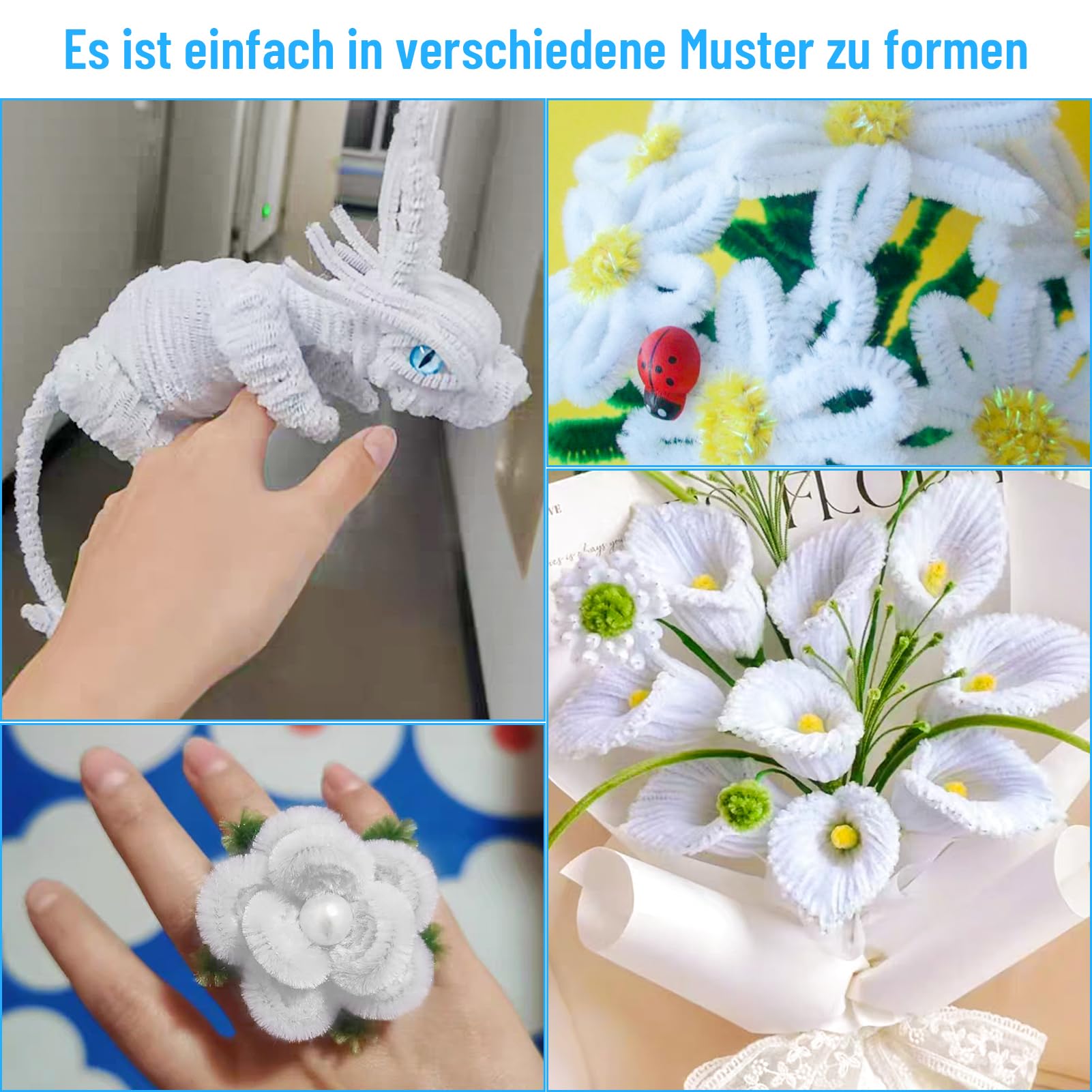 200 Pezzi 30 Cm Bianco Pulitori Pipa In Poliestere,Pulitori Tubi