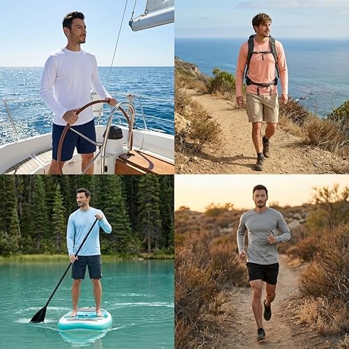 Miniatura 6 de INGEAR Mens UPF 50+ Long Sleeve Sun Shirt Quick-Dry UV Protection Rash Guard for Fishing, Hiking Swimming & Outdoor Sports