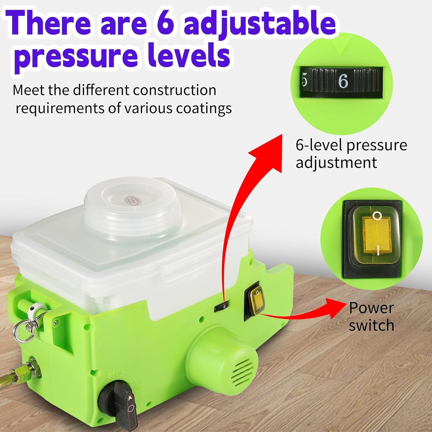 Cordless Airless Paint Sprayer, 500W High Efficiency Battery-Powered Spray Gun with 4000mAh Battery, 15MPa/3000PSI Pressure for Interior/Exterior Walls, Fence