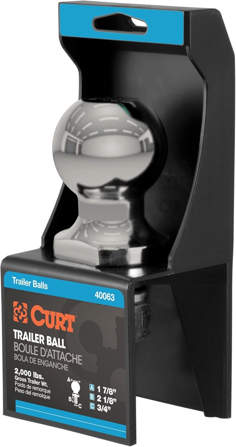 CURT Manufacturing 40080 1-7/8 in. Diameter Stainless Trailer Ball, Packaged