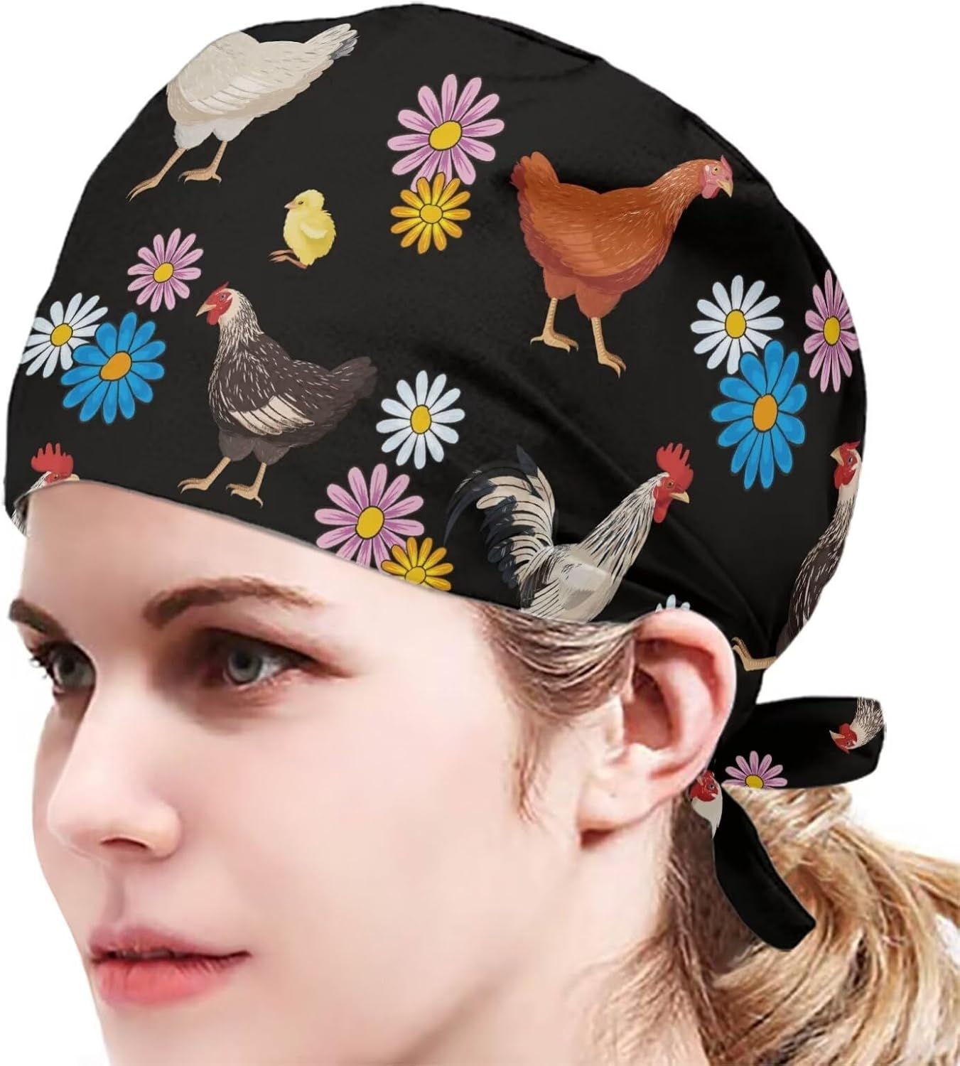 Coloranimal 5PCS Adjustable Working Caps with Sweatbands for Women and Men One Size