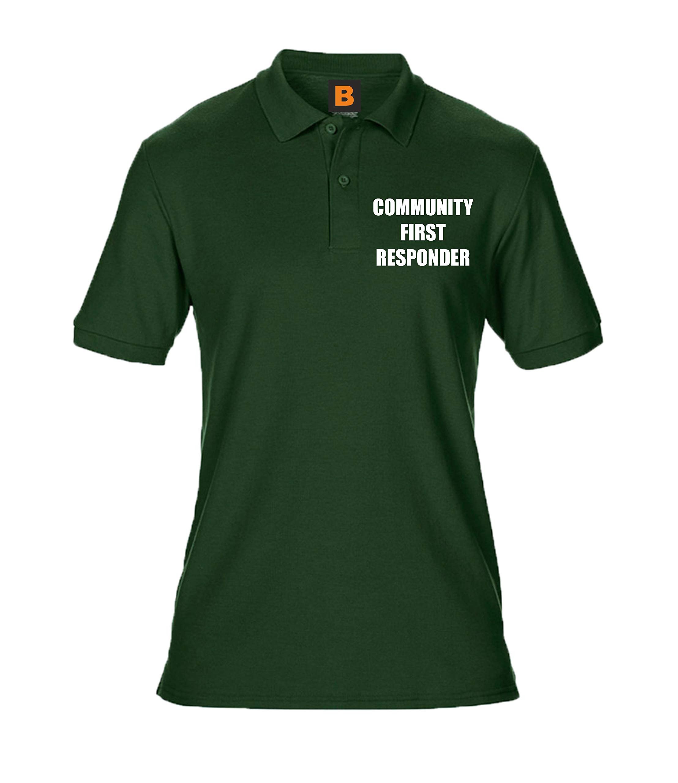 Brook Hi Vis Uk Unisex Green Community First Responder Printed Polo Shirt, Medical Clothing Large