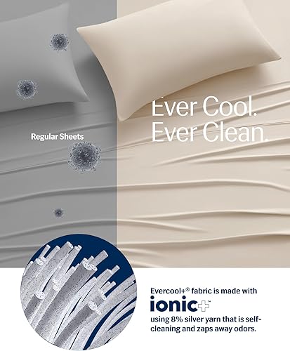 Miniatura 87 de REST® Evercool®+ Juego de sábanas refrescantes, tamaño King, gris claro, sábanas transpirables para personas que duermen con calor y sudores Gris
