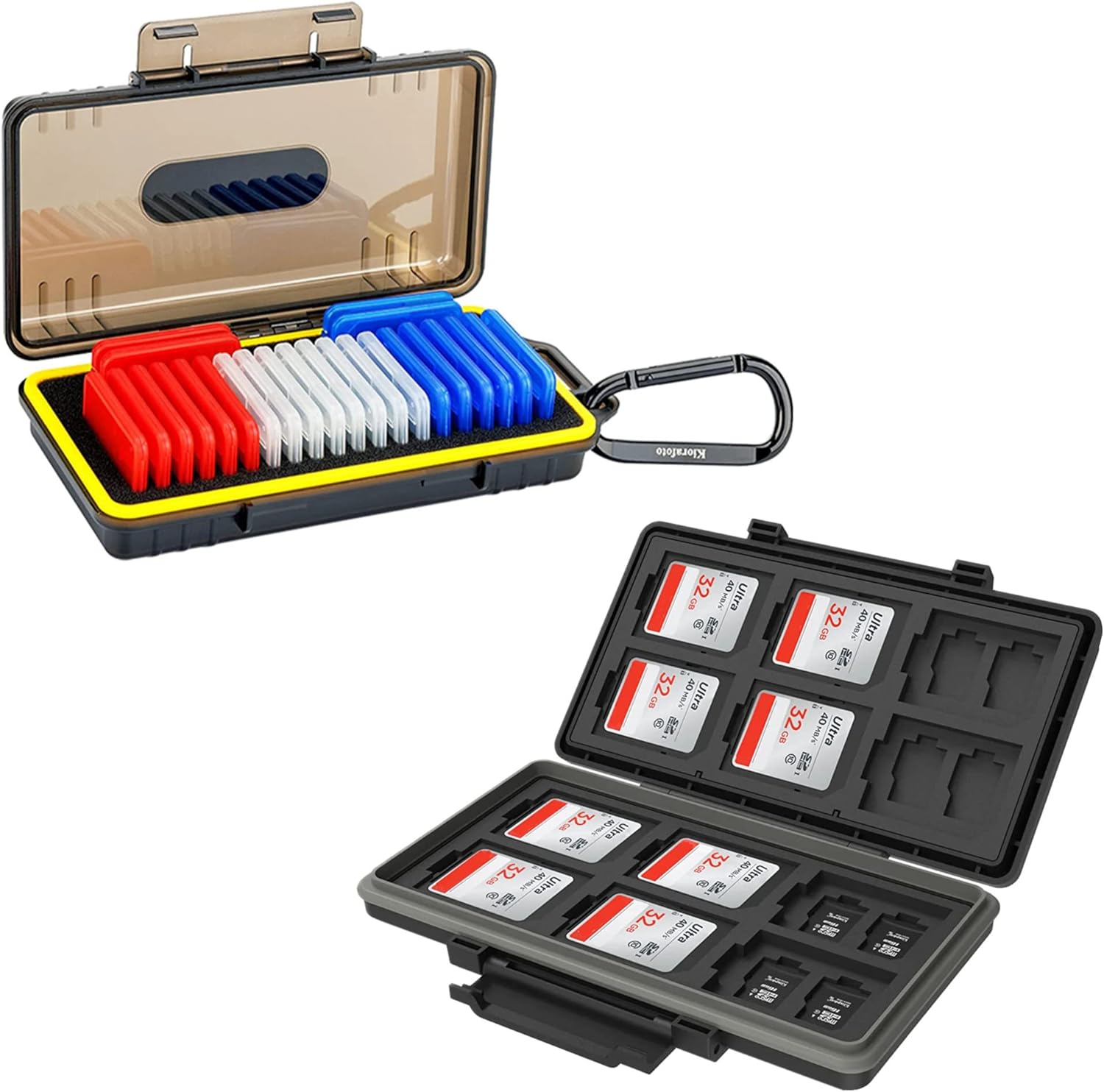 Kiorafoto 36 Slots Memory Card Holder + New Memory Card Case: Camera Memory Card Holder Memory Card Case