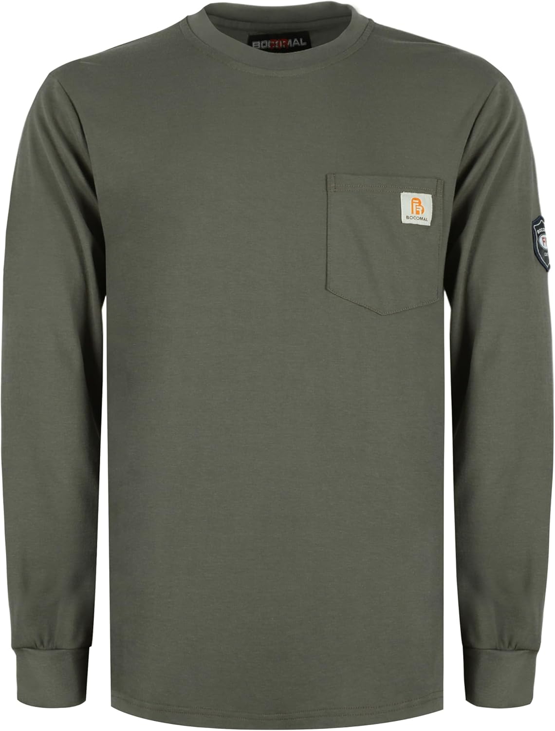 BOCOMAL FR Shirts Lightweight Classic Crew Long Sleeve Fire Resistant Shirt CAT2