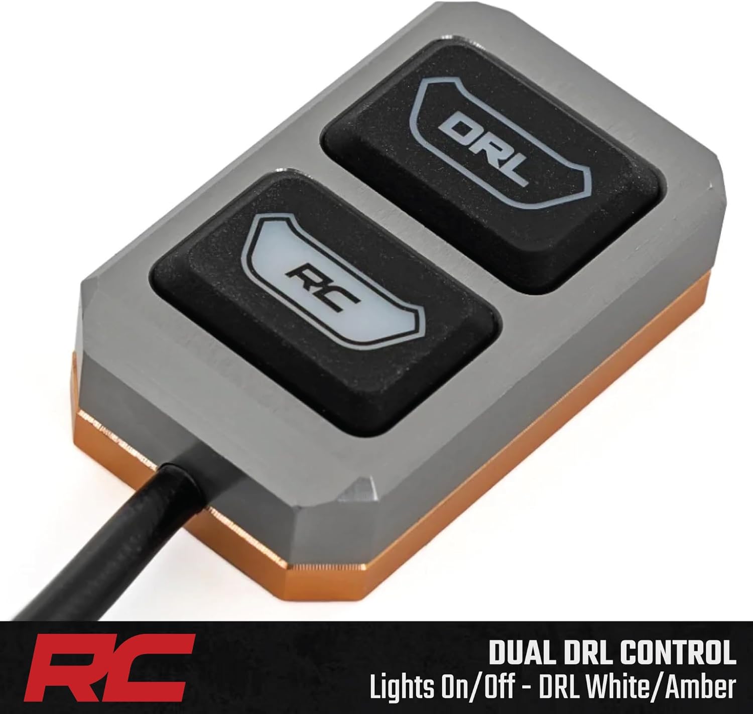 Rough Country 5" LED Light Pods with Amber & White DRL - 8,000 Lumens, 40W CREE LEDs, Off-Road Lights w/Flood Beam, IP67 Waterproof (Set of 2)