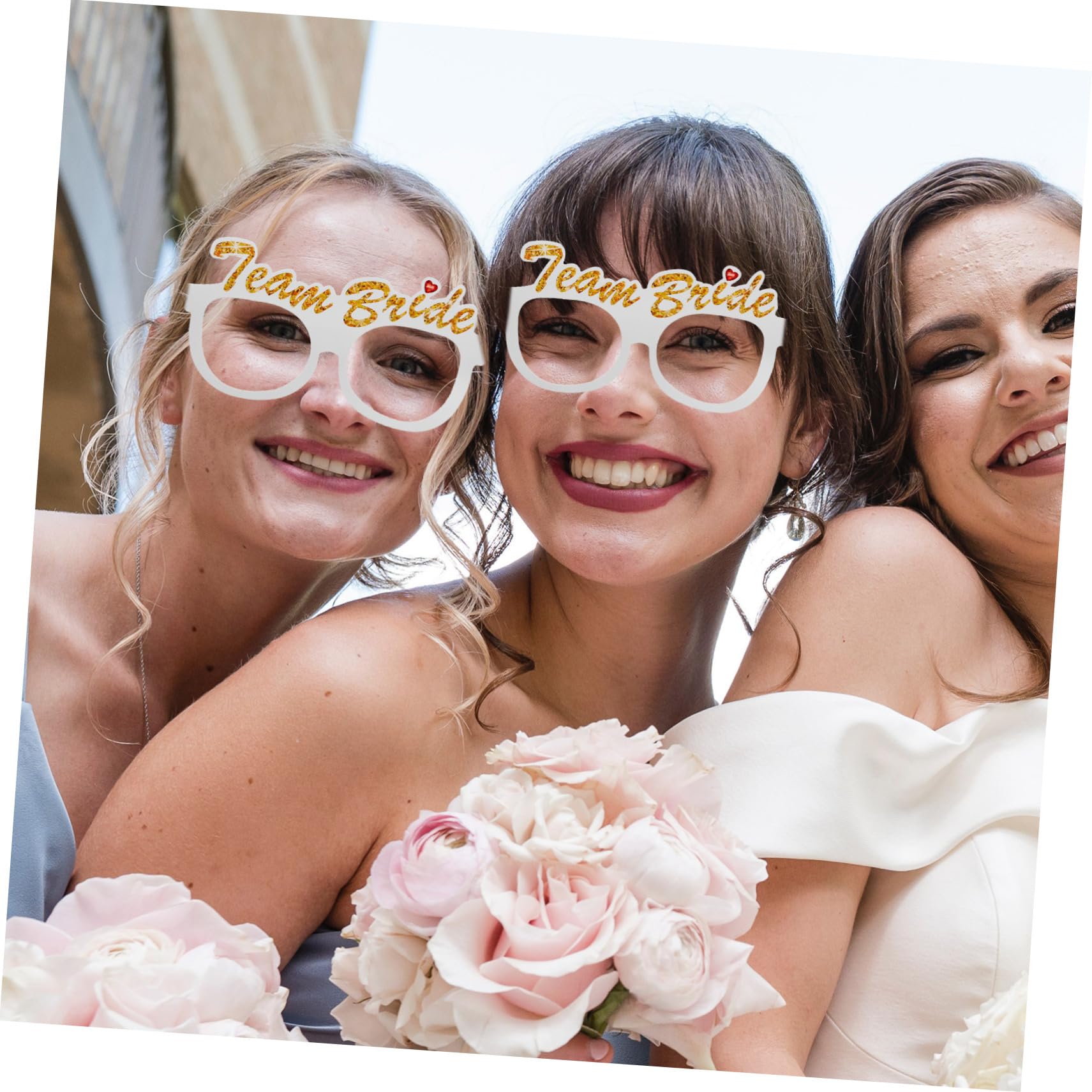 GAROZATION Funny Decorative Party Glasses 12pcs Paper 3d Glasses for Bachelorette Bride Wedding Photo Booth Props