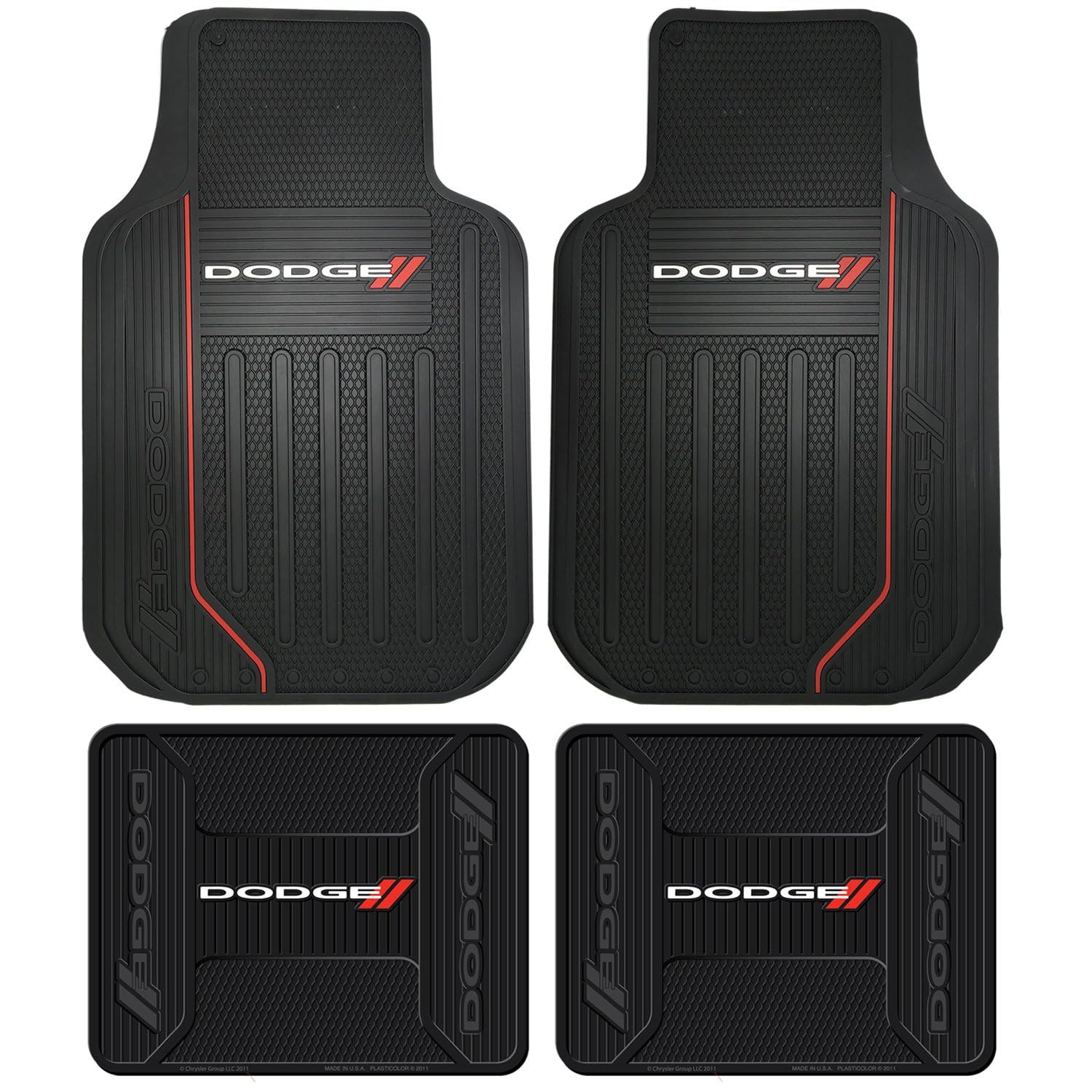 U.A.A. INC. Elite Series Front & Rear Car Truck SUV Seat Rubber Floor Mat for Dodge RAM