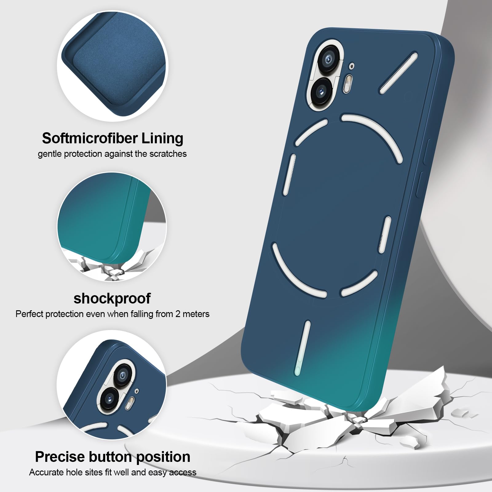 GiiYoon Case Compatible with Nothing Phone 2, Silky-Soft Touch Full-Body Protective Phone Silicone Case - Image 2