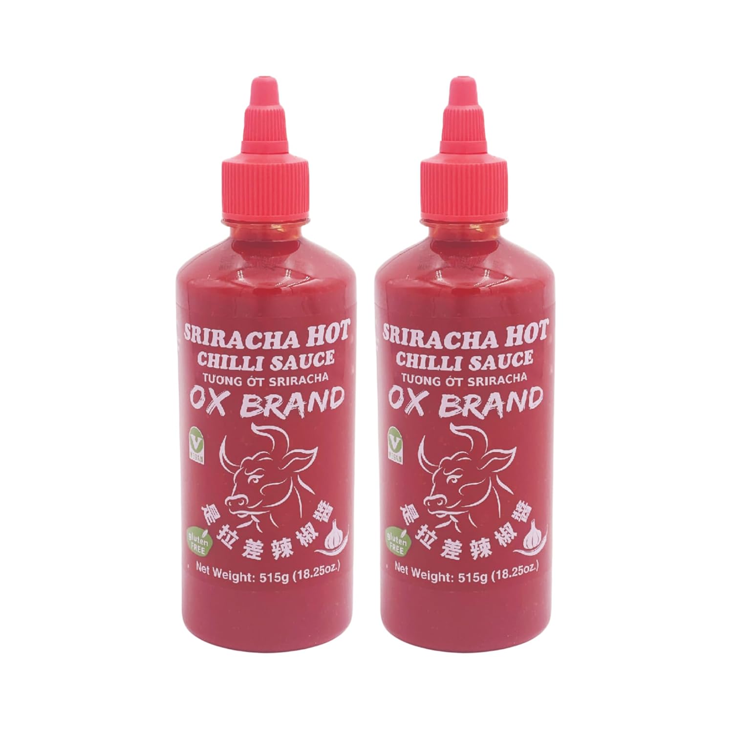 OX BRAND Sriracha Hot Chili Sauce | Bold & Fiery Spicy Sauce with Sun-Ripened Chilies & Garlic | Premium Quality, No Artificial Additives | Perfect for Cooking & DIpping (Large [29.25 oz X Pack of 2])