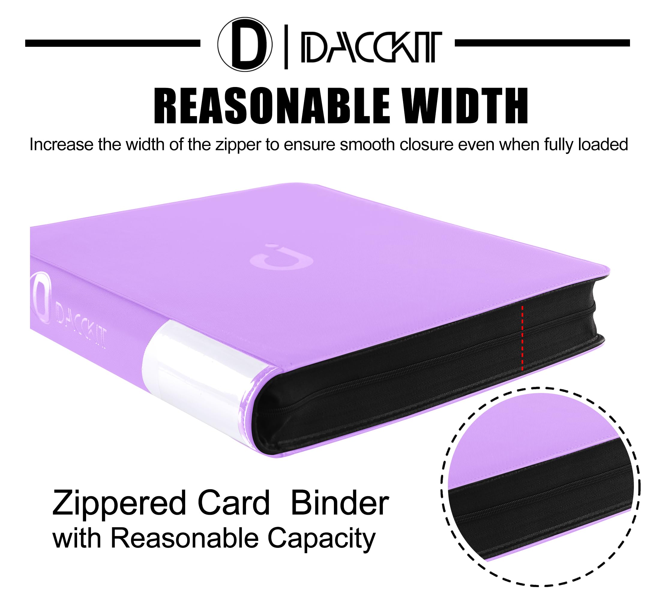 Carpeta de tarjetas de alta calidad con 20 bolsillos, se adapta a 2000 tarjetas, álbum de tarjetas sin anillo de 5 x 4 con fundas compatible con tarjetas comerciales y deportivas (modelo A, morado
