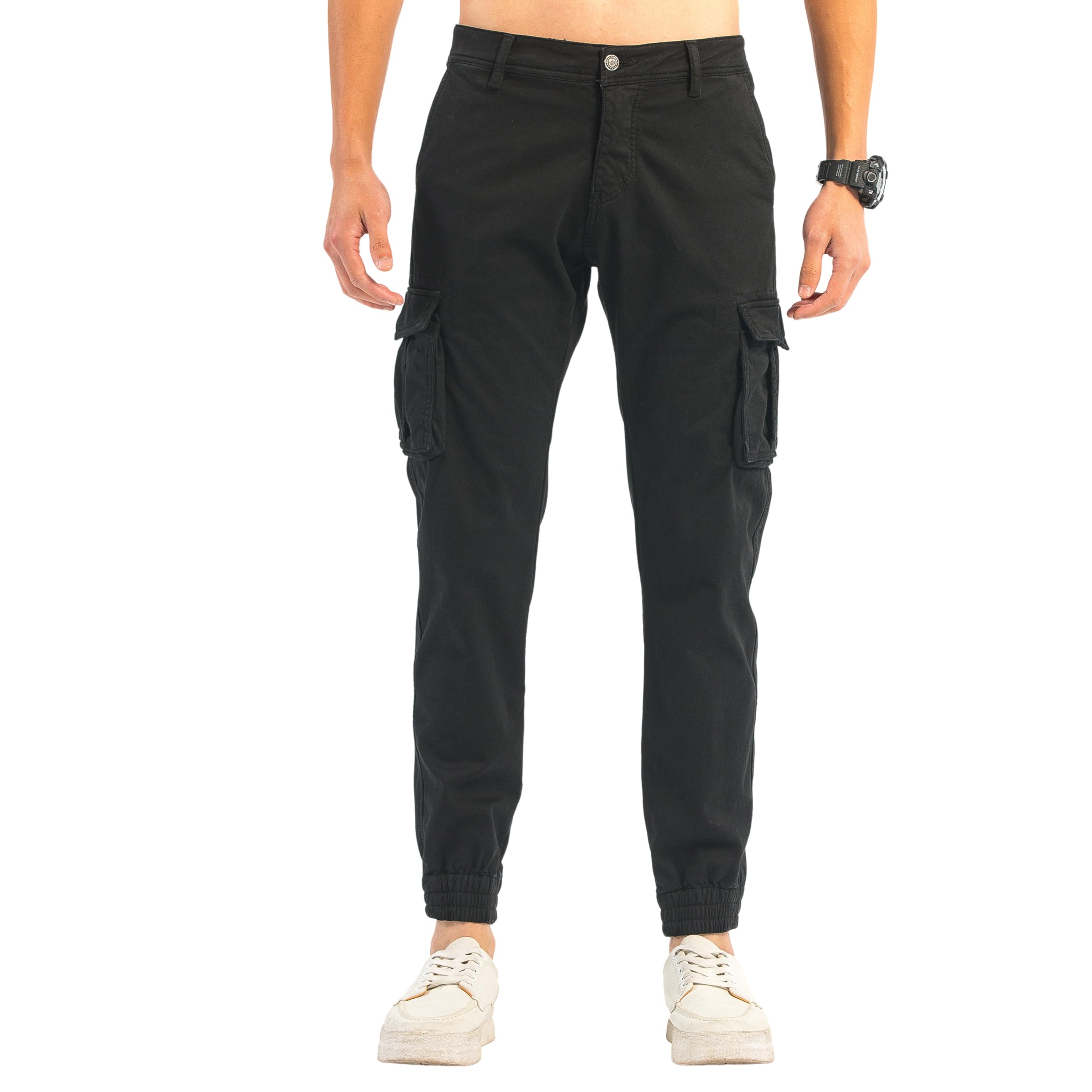 TONY BACKER Pantaloni Cargo Uomo Felpato in Pile Invernale Caldo Trekking Elasticizzato Multitasche 1639