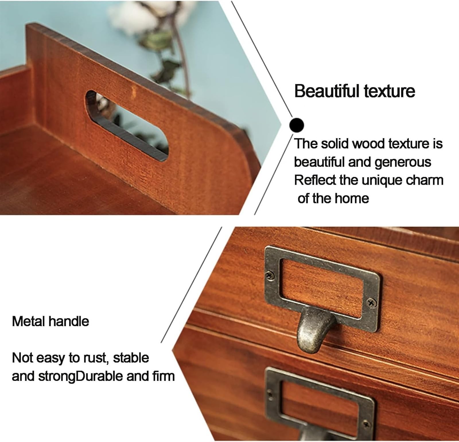 Suministros de costura, kit de costura, cesta de costura de madera, caja de costura con 2 cajones de almacenamiento, caja de almacenamiento de madera, cómoda rústica, azul (color: azul) ( Color : Blu