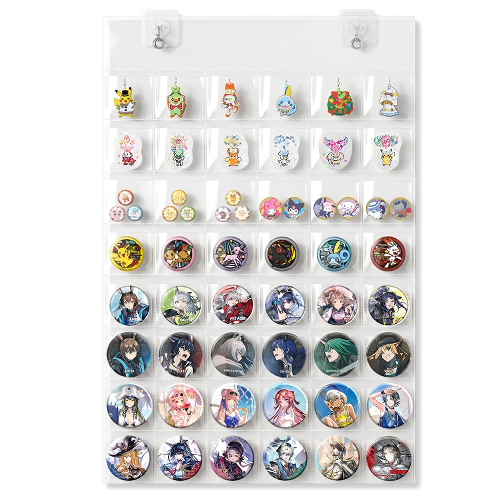 Amazon.co.jp: ウォールポケット 缶バッジ収納ファイル 壁掛け 48枚