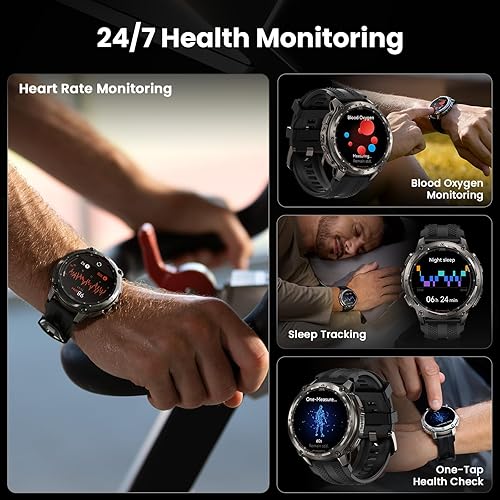 Miniatura 6 de KOSPET Tank T4 - Reloj inteligente para hombre, acero inoxidable, 6 GPS satelitales y mapas fuera de línea, 100M impermeable 147.6 ft de apnea,