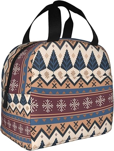 Miniatura 9 de weecool Lonchera nativa americana para mujeres y hombres, bonita lonchera aislada de nativos americanos con bolsillo frontal para trabajo, picnic y