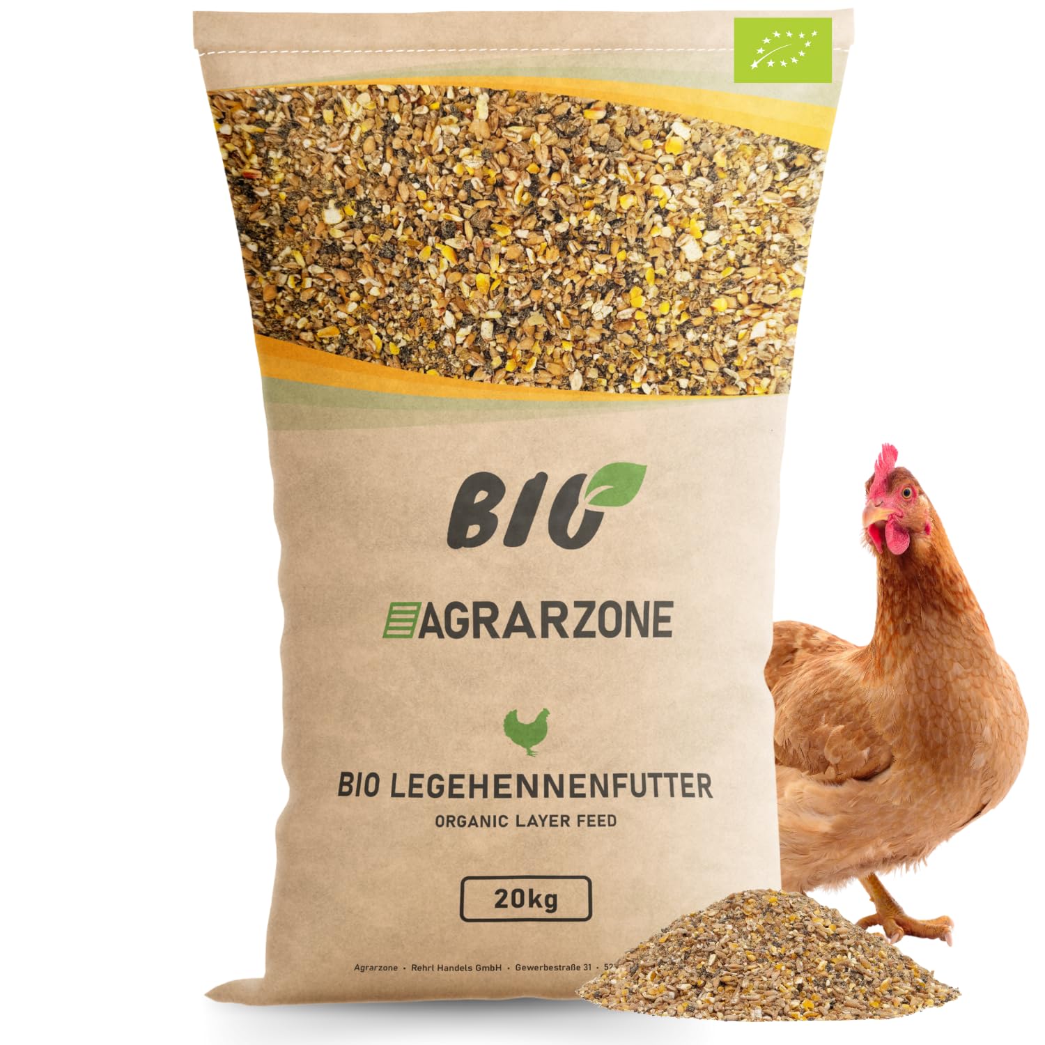 Agrarzone BIO Mangime Sfarinato per Galline Ovaiole 20 kg - Farina Biologica Premium - Alimento Naturale Senza OGM - Produzione Austria - Per Uova Sane & Gusci Forti