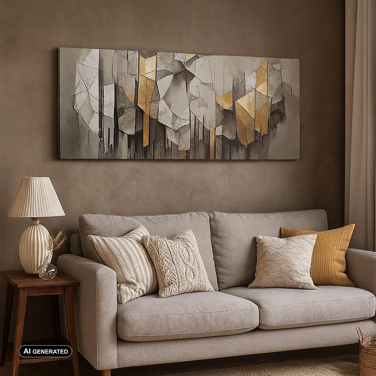 Bilder auf Leinwand 120x50cm Wandbild Abstrakt Kunst - 5644 | Deco Abstraktion Panorama Groß Wanddekoration Wohnzimmer Schlafzimmer Wanddeko Wand Kunstdruck Wandkunst Wall Decor ARTTOR
