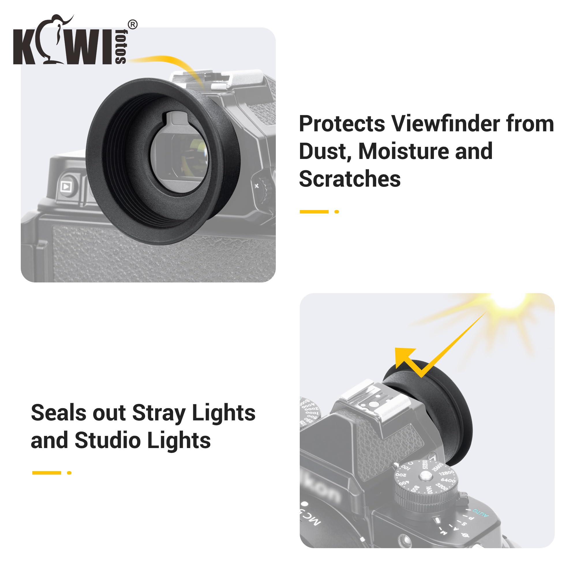 KIWIFOTOS DK33 Oeilleton Oculaire pour Nikon Z9 Z8 Appareil Photo, Protecteur de Viseur en Silicone Souple Remplace Nikon DK-33 Oculaire en Caoutchouc