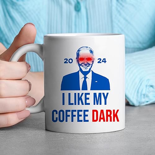 Miniatura 3 de -11Oz- Taza de café con texto en inglés "I Like My Coffee Dark Brandon 2024 NOT COLOR CHANGING", Biden Meme, taza de té Brandon Rising, taza de