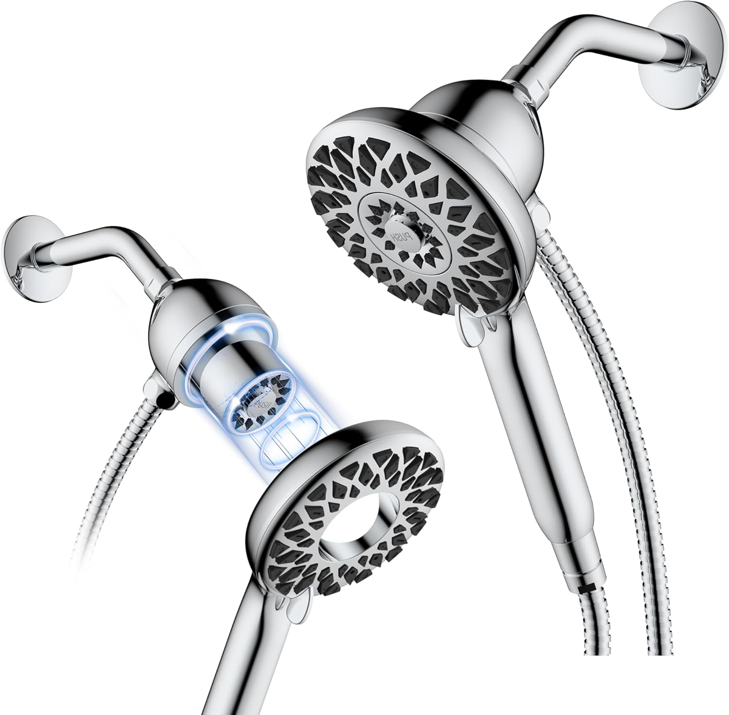 Regadera de Mano Magnética Engage con 6 Funciones, Acabado Cromado