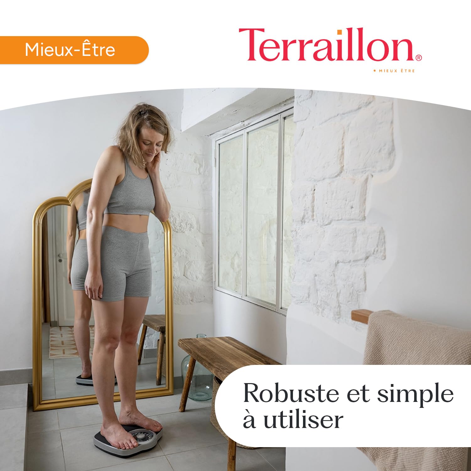 TERRAILLON NEO T Pèse personne mécanique 180 kg Graduation 1 kg Noir Argent