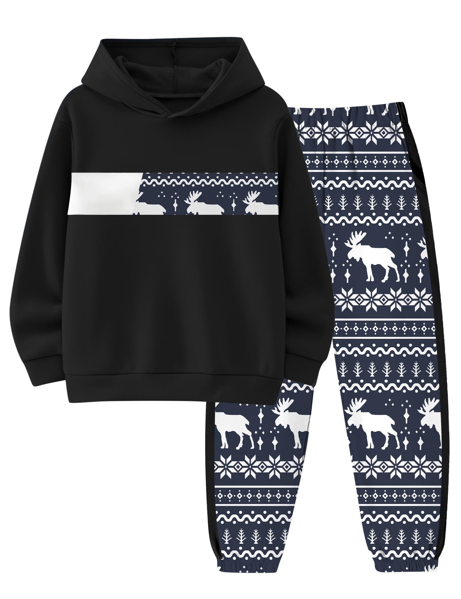 Boys Clothes Boy Outfits 2-Piece Long Sleeve Hoodie and Camouflage Pants Boys Fall Winter Clothes for 6-16 Years