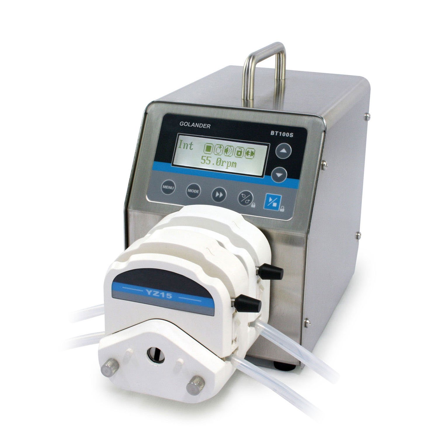Bomba peristáltica Golander BT100S (2xYZ15), 0,1-150 rpm, caudal 0,006-420 ml/min por canal, 2 canales