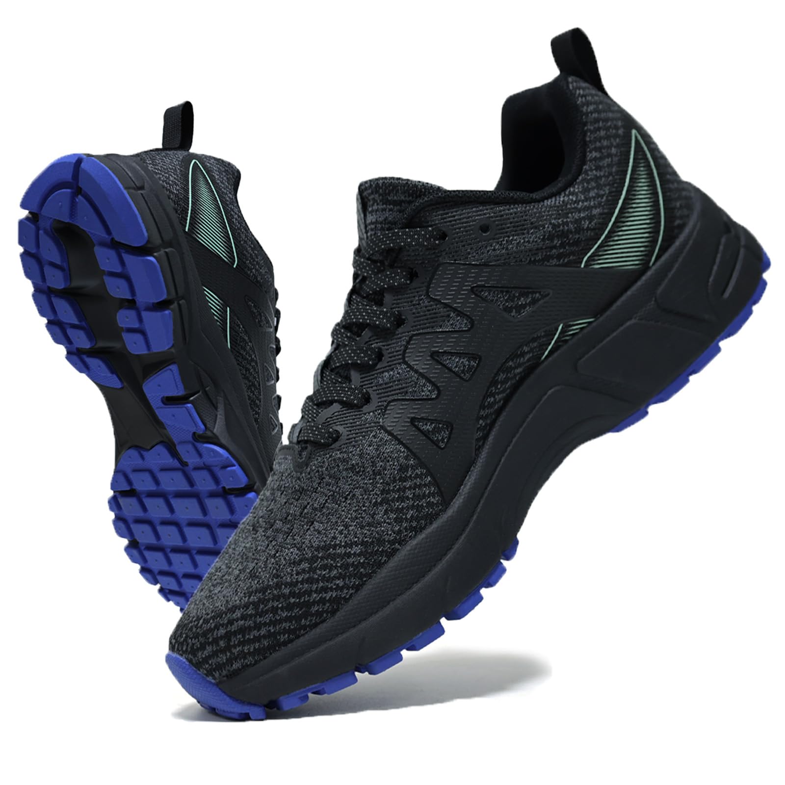 Sadmon Men's Fashion Sneakers Trail Running Shoes Non-Slip Shock Absorbing Outdoor Shoes for Hiking Athletic Training