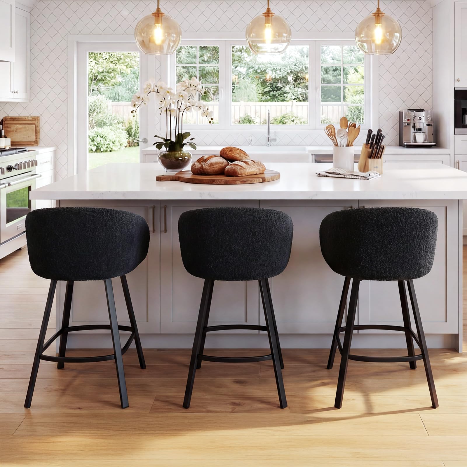 Zesthouse 26'' Counter Height Bar Stools Set of 3