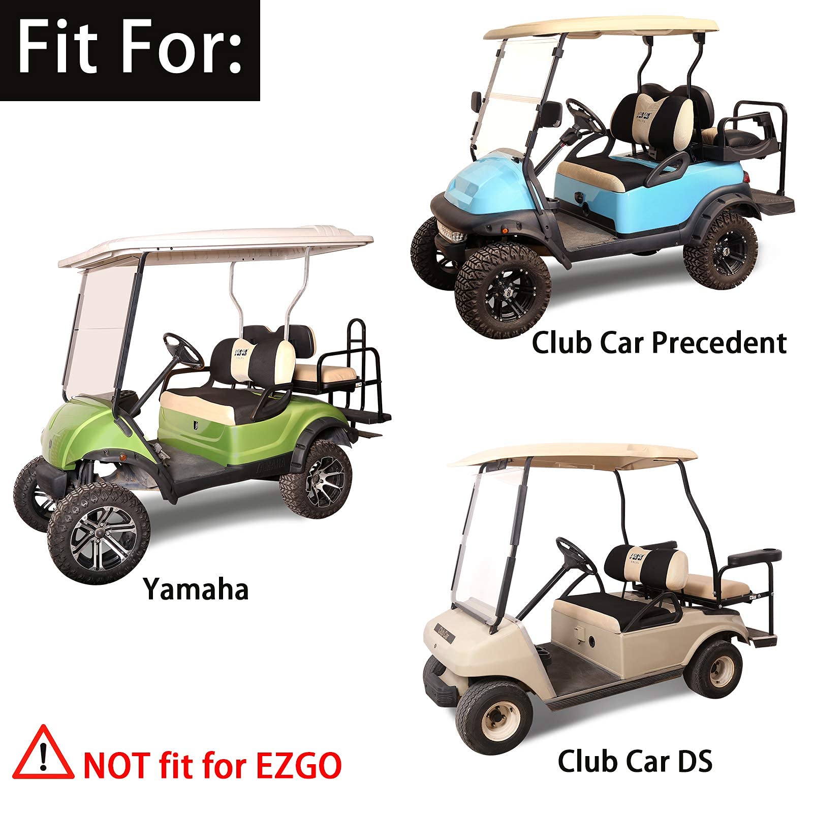 10L0L Golfwagen-Sitzbezüge für Club-Auto DS Precedent & Yamaha, waschbar, atmungsaktiv, Air-Mesh-Tuch für Sommer und Winter – Schwarz Beige