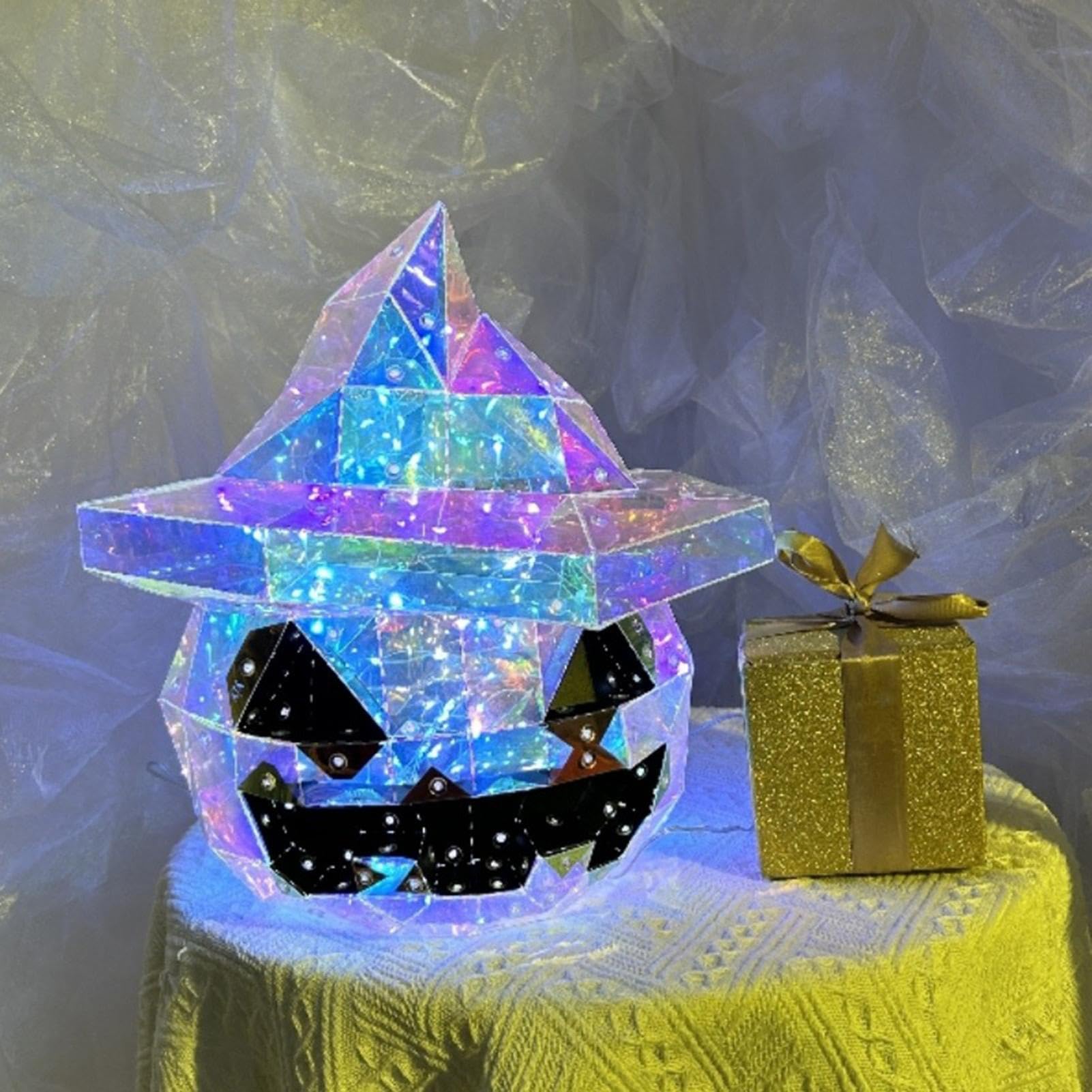 Lámpara de Calabaza lámpara de figurilla ornamental de terror con sombrero