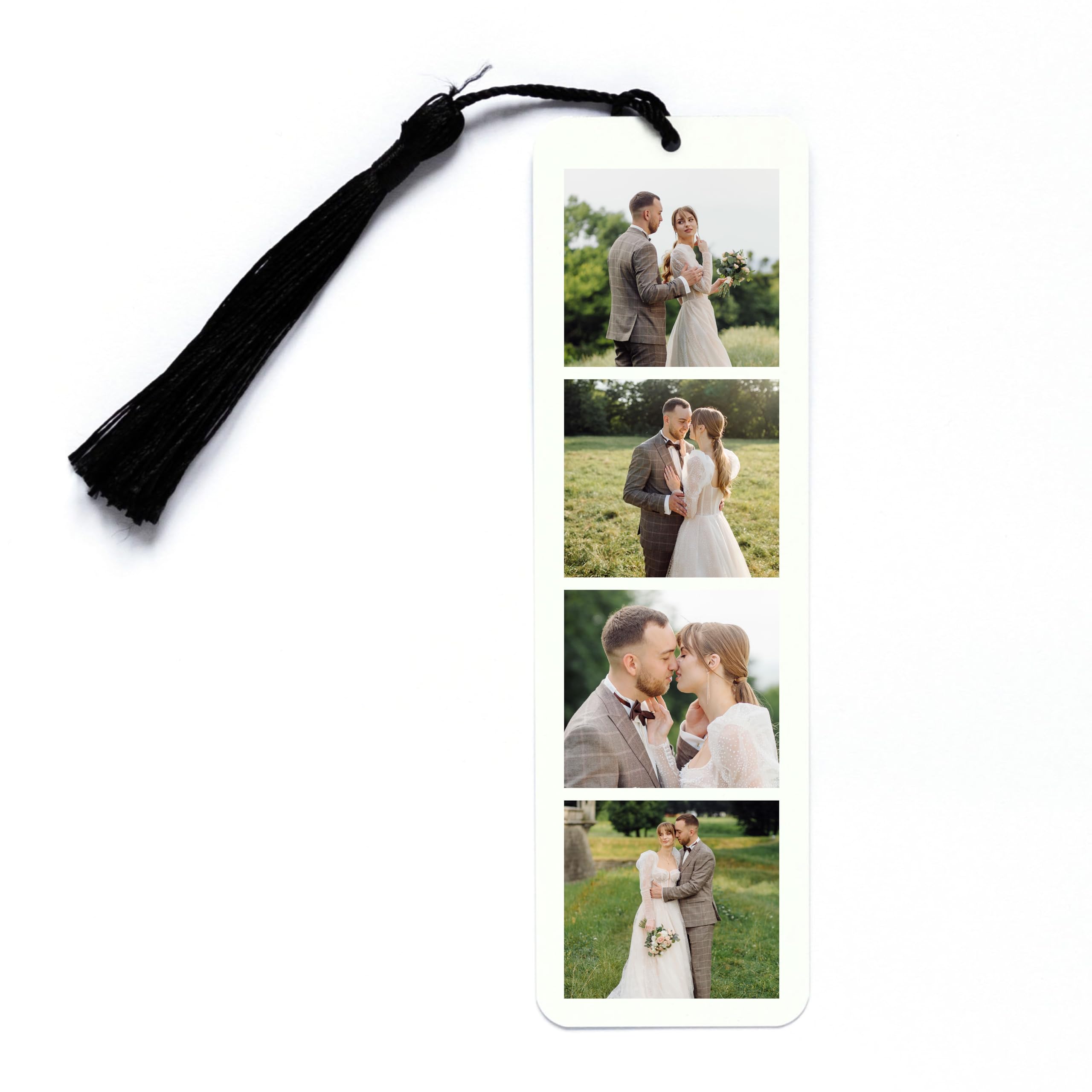 Personalised Metal Bookmark Gift | Custom Photos Page Marker with 4 Images