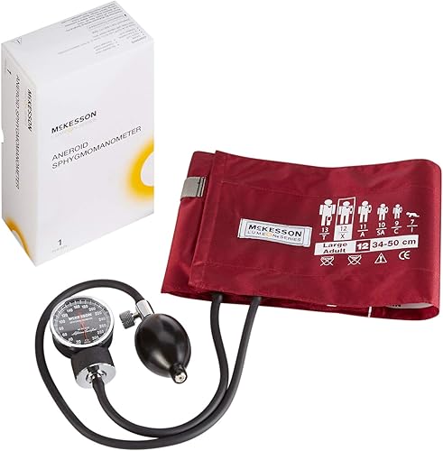 Miniatura 10 de McKesson Esfigmomanómetro aneroide – Monitor manual de presión arterial con estuche de transporte, puño 7.5-10.6 in, azul real, 1 unidad