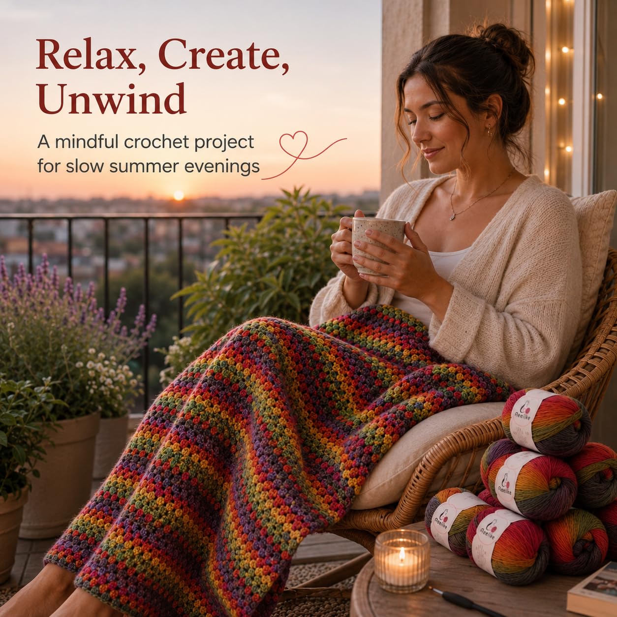 Aeelike Crochet Blanket Kit - Beginner Friendly -8