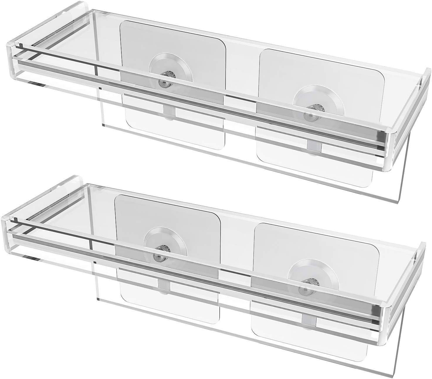 homenote Set of 2 Acrylic Floating Window Plant Shelf 7 inch Wall Shelf for Small Succulent Pots - Perfect for Kitchen Spice Rack or Bathroom Mirror Shelf