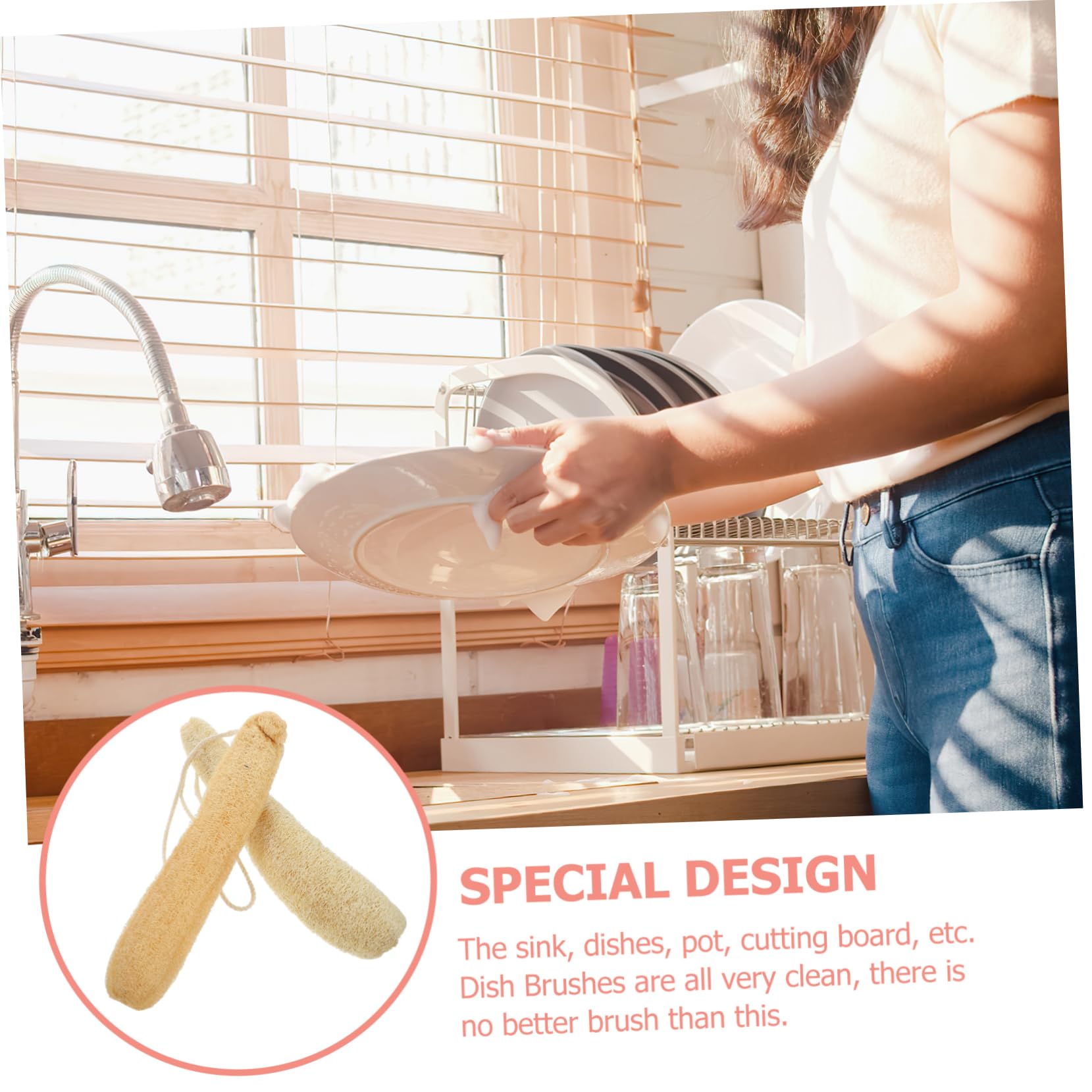 Ciieeo Sponge Brush Dish Scrubber Pads Kitchen Dishwashing Brush Fiber Sponge