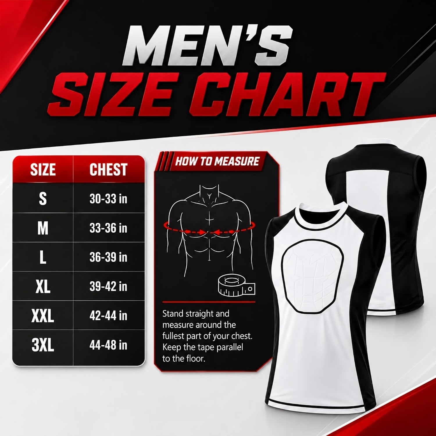 Eicolorte Adult Mens Baseball Chest Protector Padded Compression Shirt Heart Guard Sternum Protection for Football Softball Rugby Lacrosse