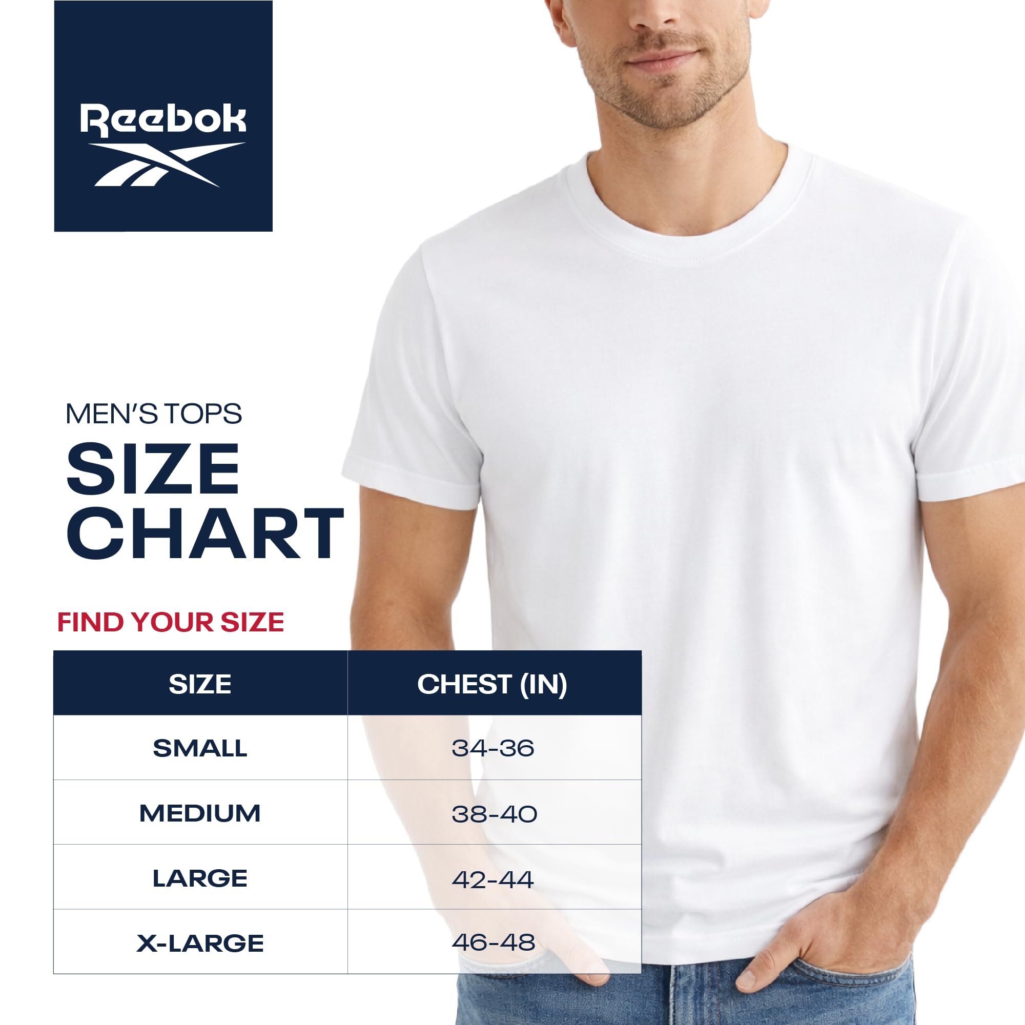 Reebok Klasyczna koszulka męska podkoszulek podkoszulek podkoszulek (3 szt.)